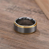 New Vintage Gold Silver Color 8mm Width Tungsten Unisex Luxury Wedding Rings -  Classic Ring Jewellery - The Jewellery Supermarket