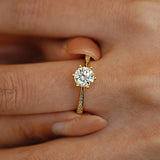 GRA Certified 6.5mm Moissanite Diamond Solitaire Ring 18K Gold Plated Silver 6 Claws Wedding Fine Jewellery Ring