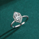 New Fashion Hexagon AAAA Lab Created Diamond Solid Sterling Silver Luxury Ring