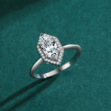 New Fashion Hexagon AAAA Lab Created Diamond Solid Sterling Silver Luxury Ring
