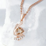 14K Gold Filled Brown and white AAA Zircon Crystals  Fashion Pendant and Necklace
