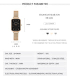 New Elegant Square Women Stainless Steel Mesh Strap Fashion Japanese Movement Rose Gold Tone Leisure Fashion Watches