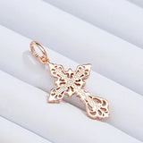 Classic Outstanding 14K Filled Rose Gold Cross Pendant Necklace for Women Men - Luxury Religious Jewellery