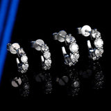Stunning Round Moissanite Diamonds Earrings Passed Diamond Test Silver Stud Earring for Women Fine Jewellery