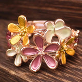 Charming Dainty Colourful Enamel Flower Women Two Tone Ring