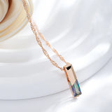 14K Gold Filled Square Multicolour AAA Zircon Crystal Pendant Necklace for Women