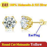 Luxury 0.5-3 Carats Cushion Marquise Oval Moissanite Diamonds Silver Stud Earrings