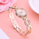 New Luxury Famous Brand Golden Skeleton Stainless Steel CZ Diamonds Waterproof Quartz Ladies Bracelet Watches - The Jewellery Supermarket