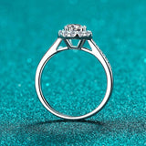 Dazzling 2ct Moissanite Diamonds Halo Engagement Wedding Rings For Women Silver Fine Jewellery with certificate