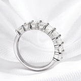 Stunning 3*5mm 0.5CT Emerald Cut Moissanite Diamonds 1/2 Eternity Rings for Women 925 SilverJewellery with GRA