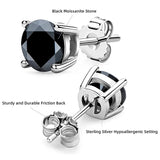 Real 0.1-3CT Moissanite Diamond Stud Earrings Silver Platinum Plated  Fine Jewelry