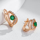 14 Karat Gold Filled New Round Cut Dazzling Green AAA Zircon Diamonds Drop Earrings