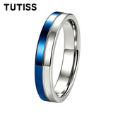 Fashion 4mm Two Tone Tungsten Carbide Wedding Egagement Rings For Men and Women