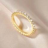 Terrific Full Eternity 2mm VVS1 D Colour Moissanite Stackable Sparkling Ring