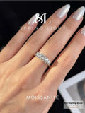 Shiny 0.1CT Round VVS1 D Colour Moissanite Diamonds Eternity Ring