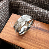 High Quality Black Cubic Zirconia Stones Inlay 8MM  Tungsten Wedding Rings