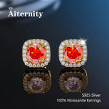 S925 Silver Platinum And Gold Plating Moissanite Stud Earrings Women Fine Jewellery