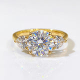 Stunning 3CT VVS1 D Colour Big Moissanite Diamond Double CZ Heart Ring Fine Jewellery