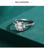 Luxury Emerald Cut AAAA Lab Created Diamond 925 Sterling Silver Fashion Fine Ring