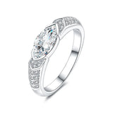 Angel's Eye Design 1CT 5*10MM VVS1 Moissanite Diamond Ring For Women Sterling Silver Engagement Wedding Jewellery