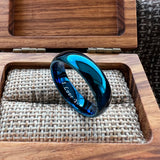 Dome High Polish Classics I Love You 6/8MM Men Women Wedding Tungsten Couple Rings