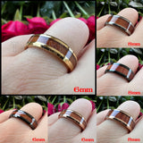 New Koa Wood Inlay Beveled Polished 6mm 8mm Tungsten Ring for Men Women