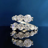 Amazing 3.26 Carat 6 Stone VVS1 D Colour Moissanite Diamonds Silver Engagement Ring