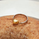Two Colour 18K Gold Plated Creative Reversible Heart Design Stainless Steel Ring