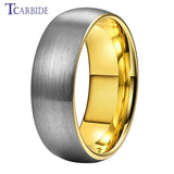 Domed Brushed Multicolor 6mm 8mm Tungsten Engagement Wedding Rings For Women Men
