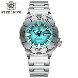 Monster 200M Waterproof NH36 Day Function Sapphire Glass Automatic Movement Steel Bezel SD1984 Steel Bracelet Watch