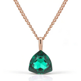 14K Rolled Gold Green  Luxury Big AAA Zircon Crystal Elegant Pendant And Necklace