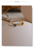 18K Gold Plated Popular Stainless Steel Metal Cast Small Flower Fashion Ring
