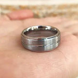 New Arrival Charm Jewellery Groove Band 8mm Tungsten Carbide Wedding Rings for Men Size 8-13 - The Jewellery Supermarket