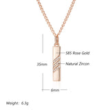 Excellent Rectangular Shape Filled 14K Rose Gold AAA Zircon Diamonds Necklace - Fashion High Quality Jewellery