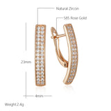 14 Karat Gold Filled Fashion Full AAA Zircon LDiamonds Long Square English Earrings