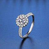 Fabulous 100% Real Moissanite Ring D VVS1 Adjustable Size S925 Sliver GRA Certificate Wedding Rings for Women