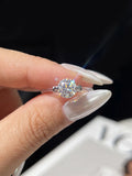 Fashion 1 carat VVS1 D Colour Moissanite Diamond Transparent Fishing Line Rings