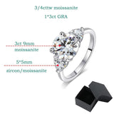 Amazing 3/4CT Pass Test D Colour Moissanite Diamonds Engagement Rings, Sparkling Wedding Engagement Silver Jewellery
