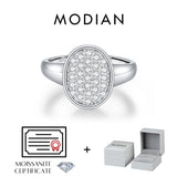 Luxury Button Sparkling Moissanite 925 Sterling Sliver Wedding Rings Fine Jewellery