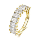 Stunning 3*5mm 0.5CT Emerald Cut Moissanite Diamonds 1/2 Eternity Rings for Women 925 SilverJewellery with GRA