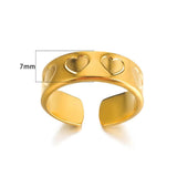 New in Stainless Steel Rings For Women Girls - Butterfly Heart Round 18K Gold Colour Minimalist Cute Oval Rings - The Jewellery Supermarket