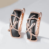 14 Karat Gold Filled Black Ceramics High Quality Daily Fine Jewellery Dangle Earrings