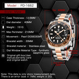 New Top DesignLuxury Men Mechanical Wristwatches Stainless Steel GMT Watch Sapphire Glass Wristwatches for Men