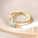 Luxury Classic 8mm 2.0CT VVS1 D Moissanite Solitaire Engagement Wedding Ring