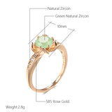 14 Karat Rolled Gold Emerald AAA Zircon Crystal Flower Shape Luxury Design Opal Rings