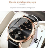 New Elegant Fashion Simplicity Womens Watches Original Quartz Movement Rose Gold Plated Watches for Women