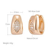 14 Karat Rolled Gold Oval AAA Zircon Diamonds Full Paved Hoop Luxury Earrings For Women