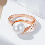 14 Karat Rolled Gold Elegant Grey Pearl Fashion Jewellery Rings For Women
