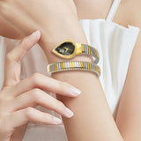 Luxury Brand Selection Snake Shape CZ Diamonds Iced Out Analog Quartz Watches