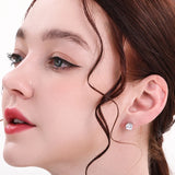 2 Carat 8.0mm D Colour Moissanite Diamond 925 Sterling Silver Stud Earrings